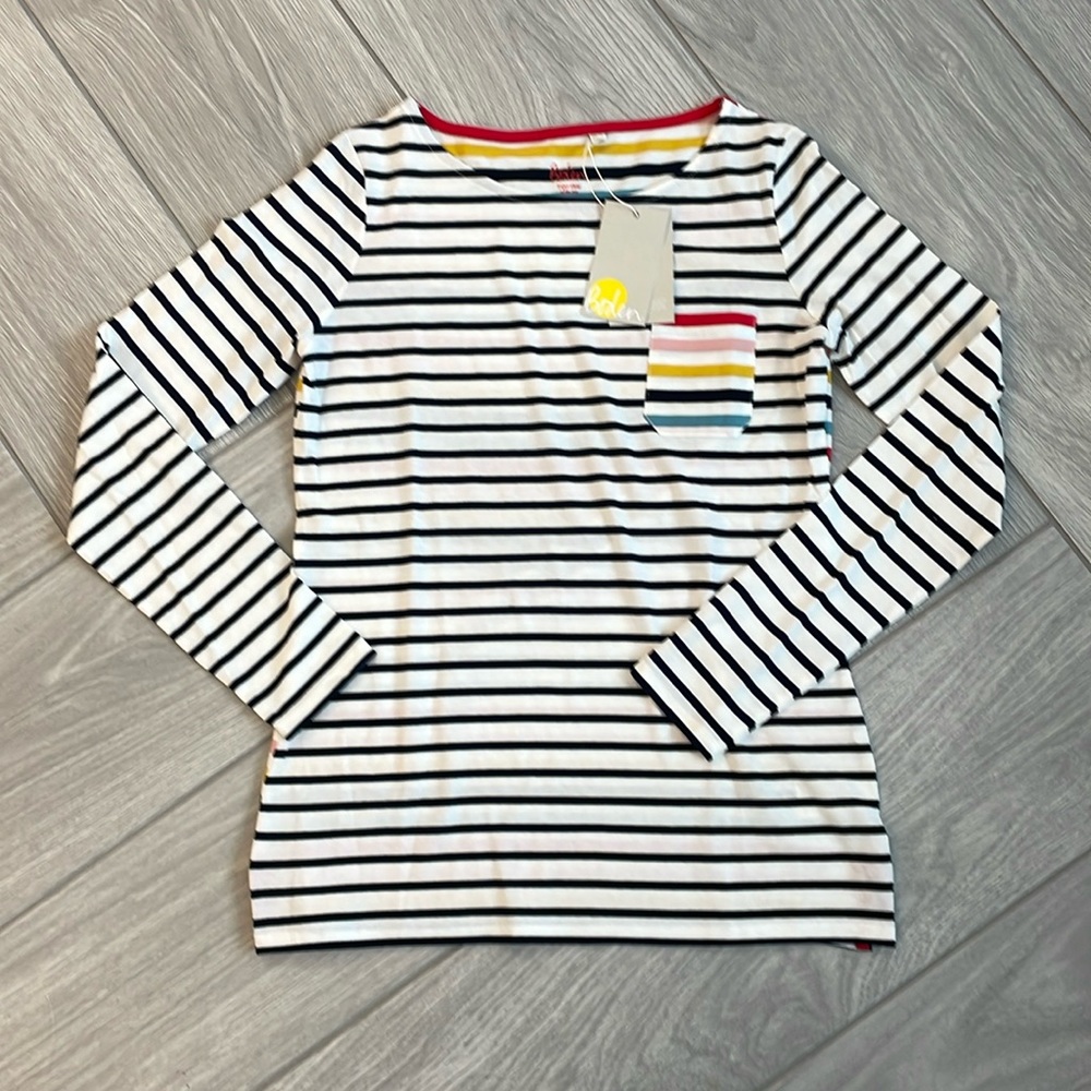 Boden Rainbow Stripe Breton Top US 6 NWT